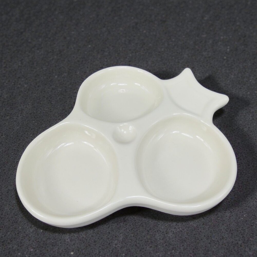 Hall Pottery‎ Cloverleaf Spoon Rest 3 Part Condiment Dish Tray Container Pottery